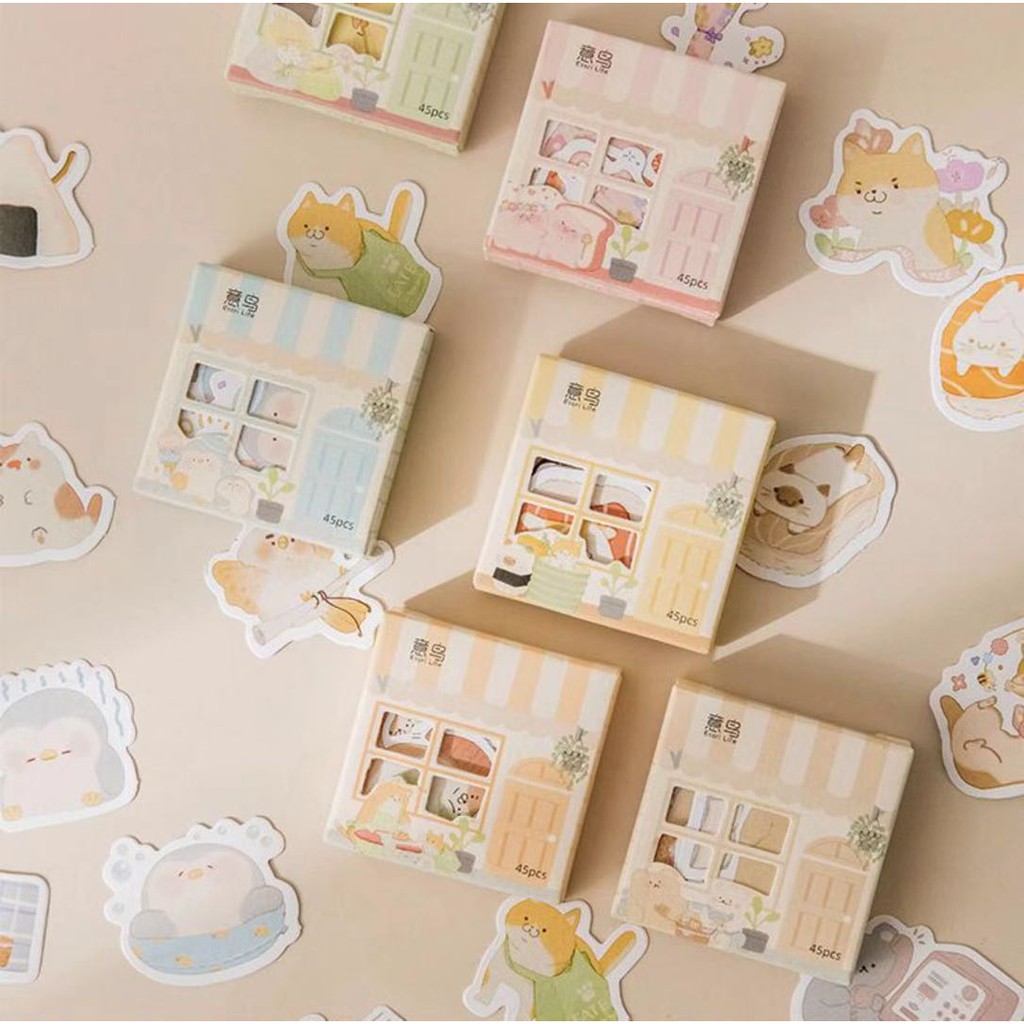 45 Pcs Cute Little House Sticker Pack Stickers Diary Decoration ...