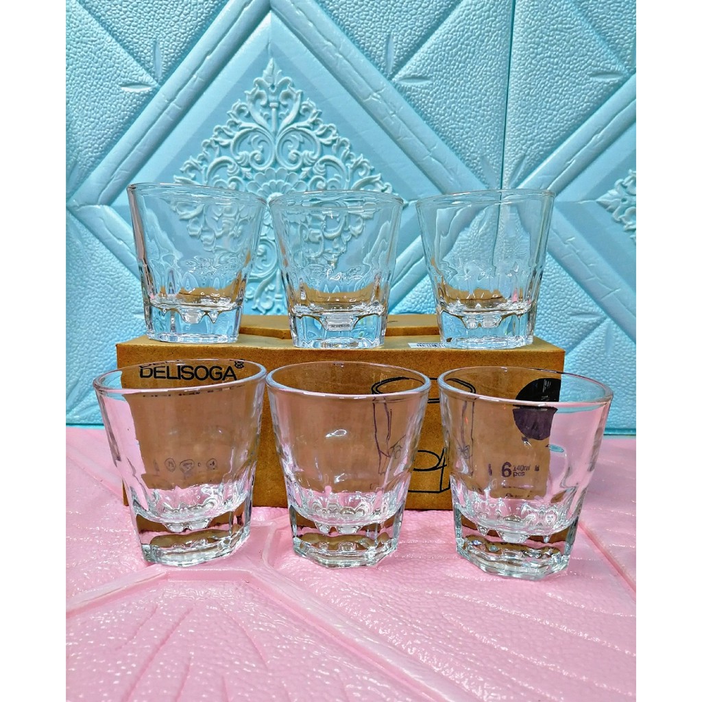 DELISOGA Deli Glassware Drinking Glass Set 6pcs 8cm 140mL Y5107 ...