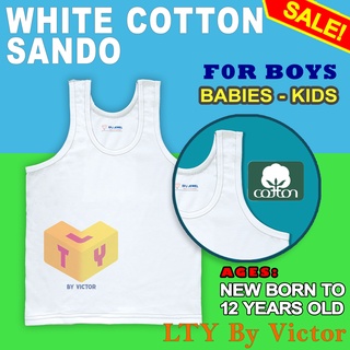 Loving Couple 100% Natural Cotton Girls Sando 3pcs (White