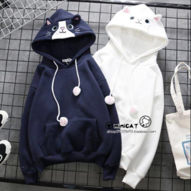 HOODIE JACKET CAT DESIGN FREESIZE Shopee Philippines