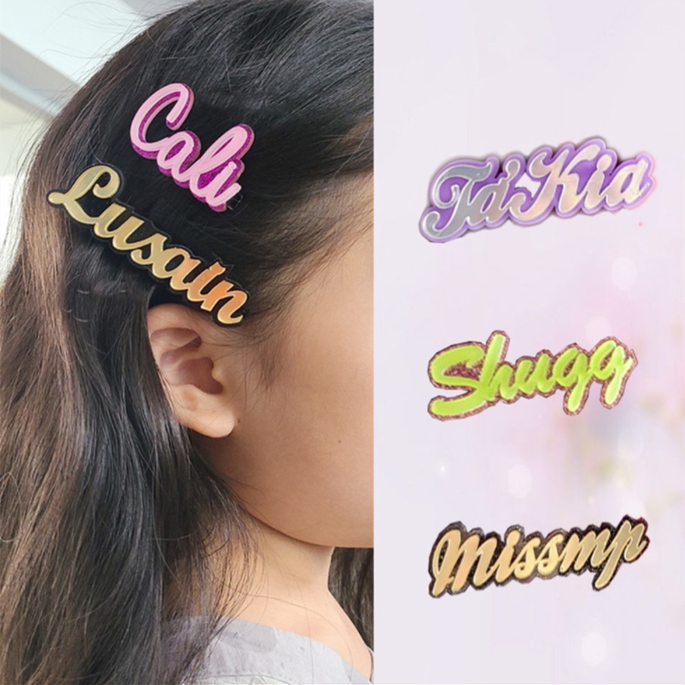 3UMeter Custom Nameplate Hair Pins Personalized Customized Letter Hair ...