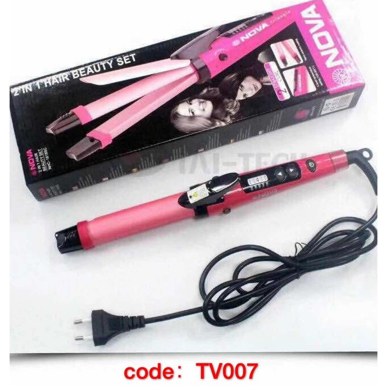 Nova 2 In 1 Hair Curler And Straightener Nhc 1818sc 2in1 Hair Beauty Set Straightener And Curler 