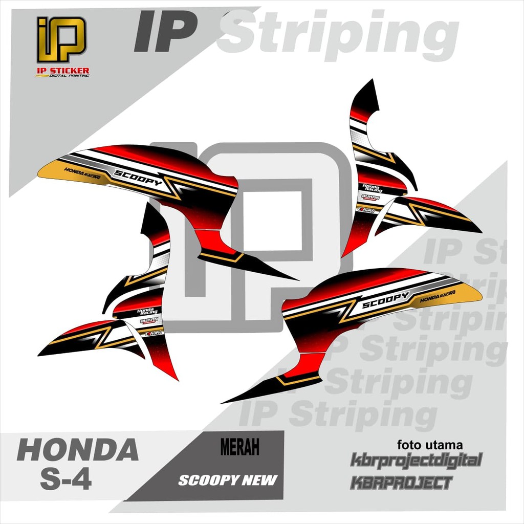 Scoopy new striping scoopy new honda motorbike sticker, Racing ...