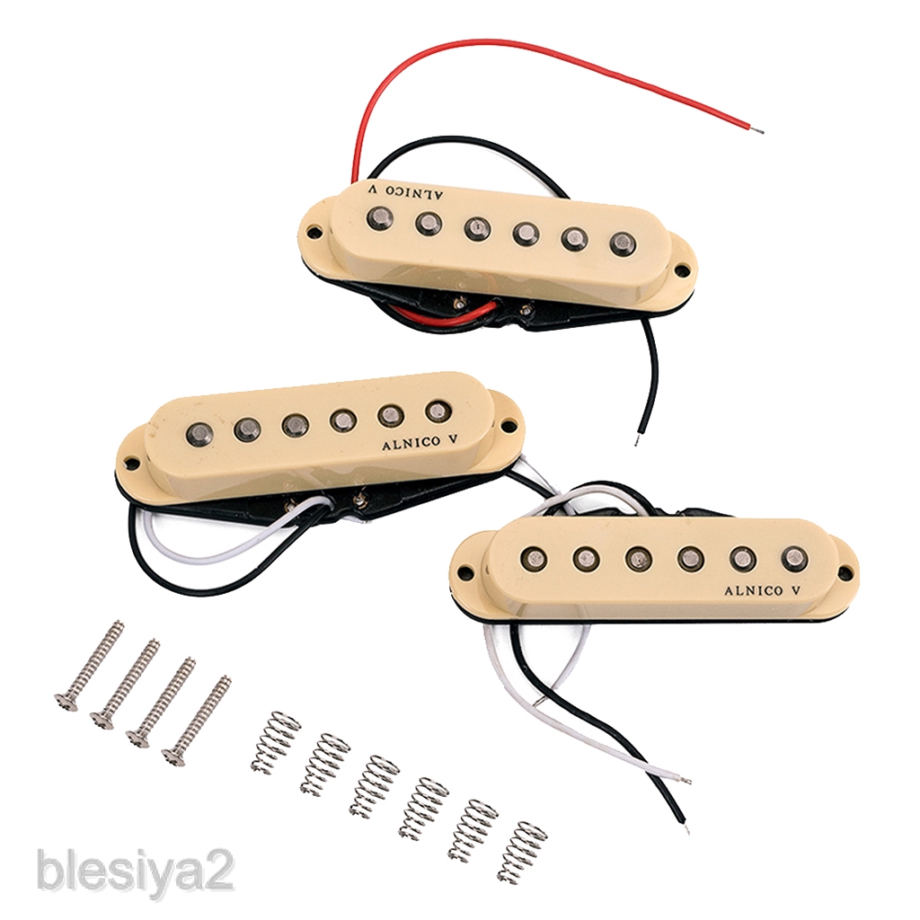 Electric Guitar Single Coil Pickup Set Middle Neck Bridge Alnico V Shopee Philippines