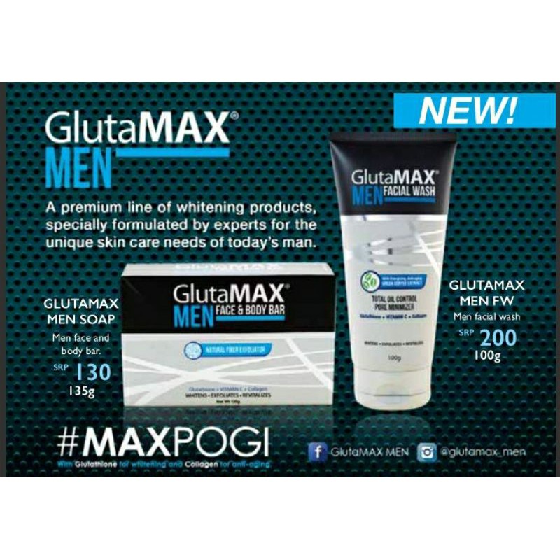 Pss New Authentic Glutamax Men Facial Wash Deodorant And Soap Shopee Philippines 2816