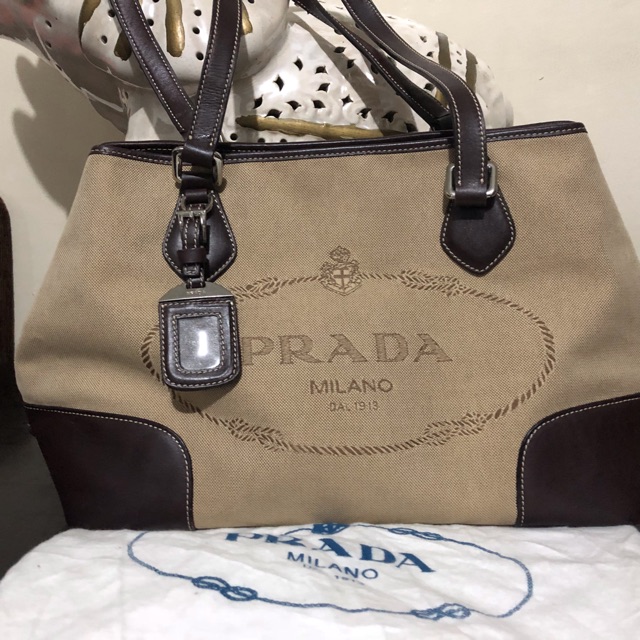 Prada jacquard best sale tote bag