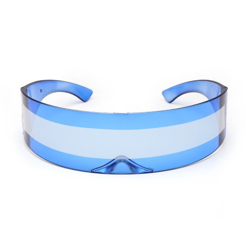 Uv400 Futuristic Cyclops Monoblock Shield Mirrored Sunglasses Ladies Mens Wrap Sunglasses One 