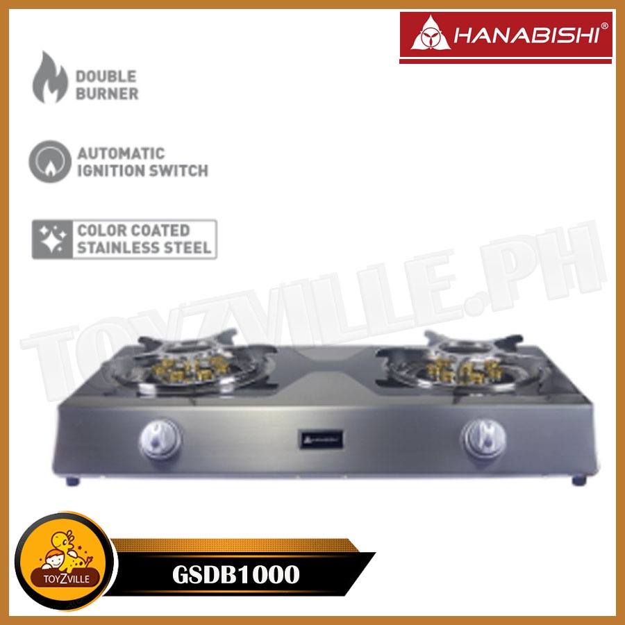 Hanabishi Double Burner Stove GSDB1000 Stainless Top, Double Jet system