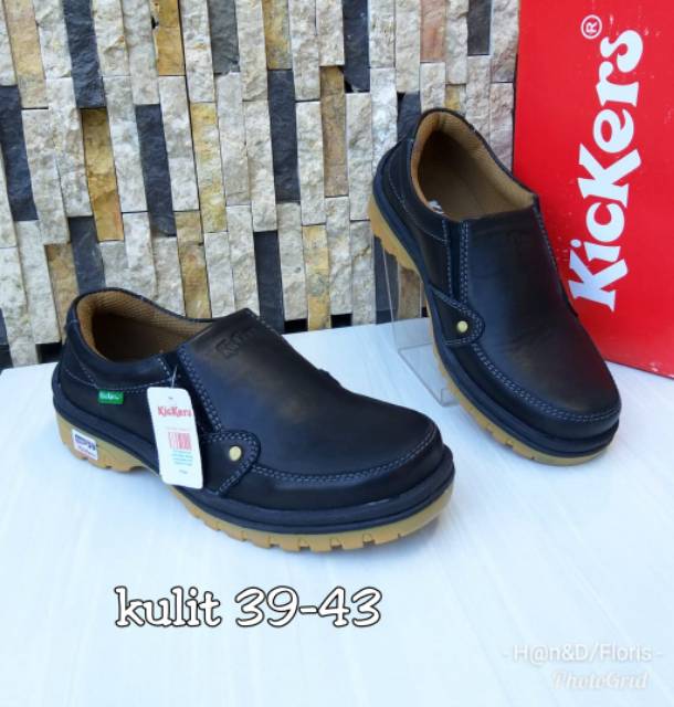 Kickers slip on mens shoes outlet