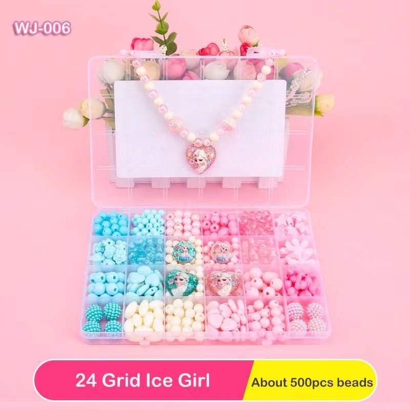 CC 24 Grid Beads Set kids Toy Girls Mix Color Spacer Beads Bracelet ...