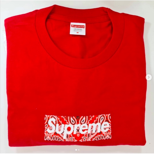 Supreme Red sale Bandana Box Logo Tee