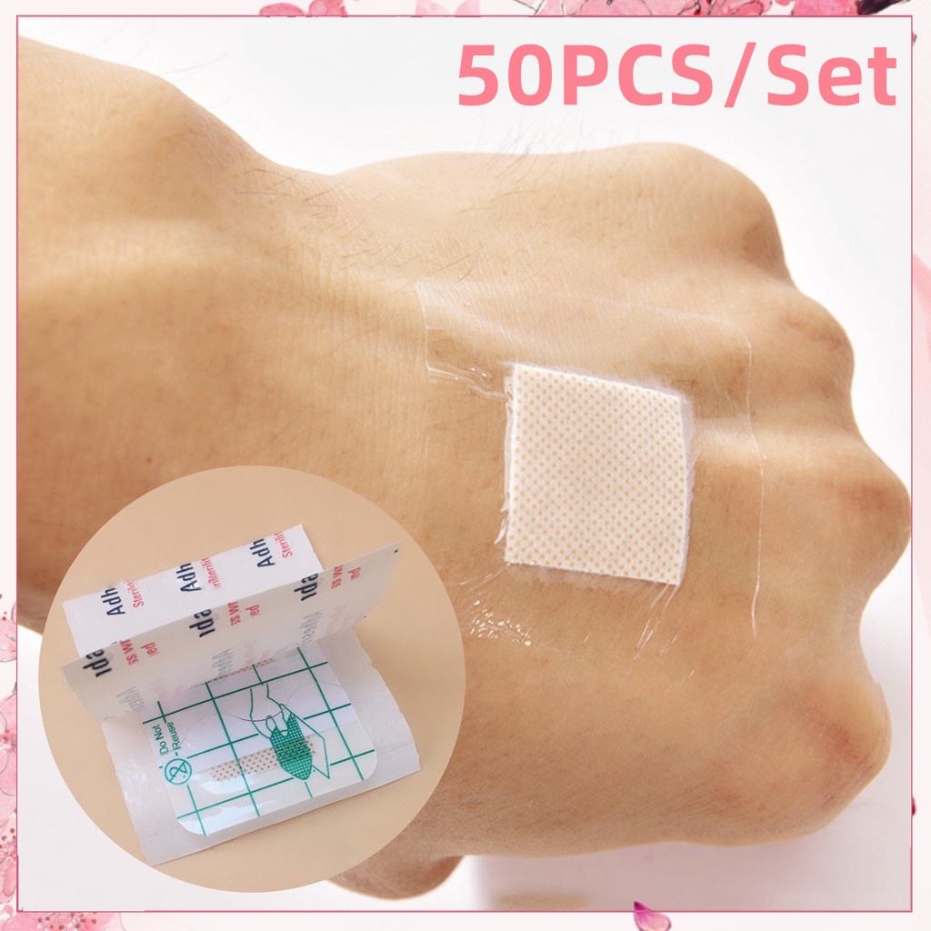 50Pcs/Set Band Aids Waterproof Hypoallergenic Ultra Thin Bandages First ...