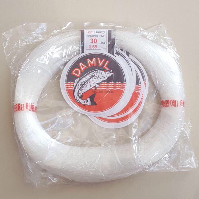 PUTIH White Damyl String Size 30lb, Diameter 0.55mm, 1 Pack Of 10 Rolls,  300M Nylon Fishing Line