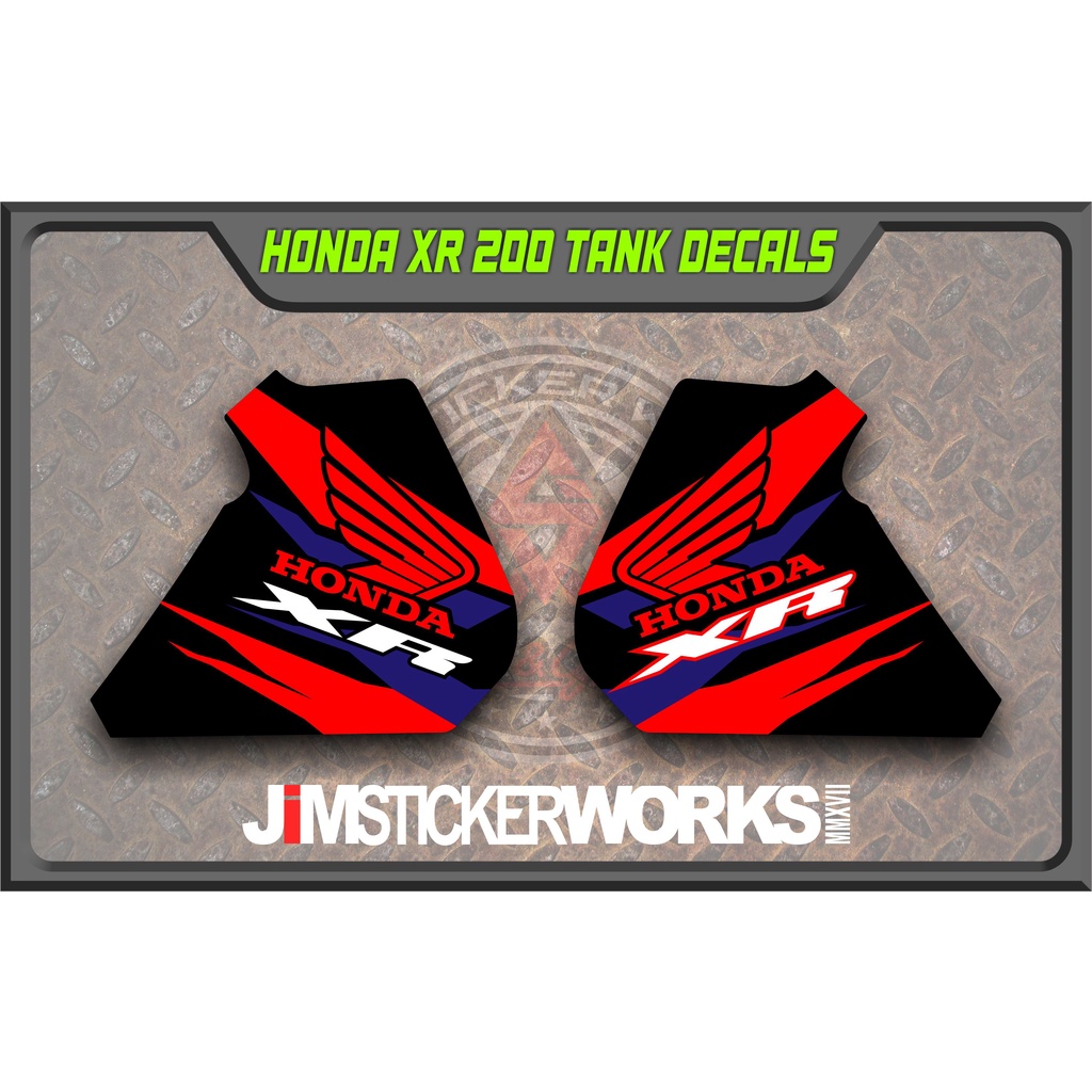 HONDA XR 200 PRINTED & FULLY LAMINATED TANK DECALS 2 PCS | Shopee ...