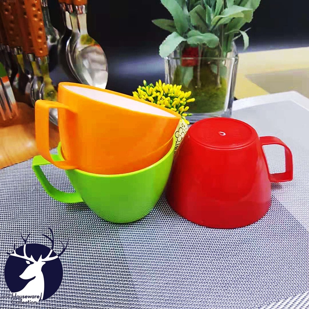 PLASTIC RICE CUP DRINKING MUGS TWO TONE COLOR PLASTIC CUP REUSABLE ...