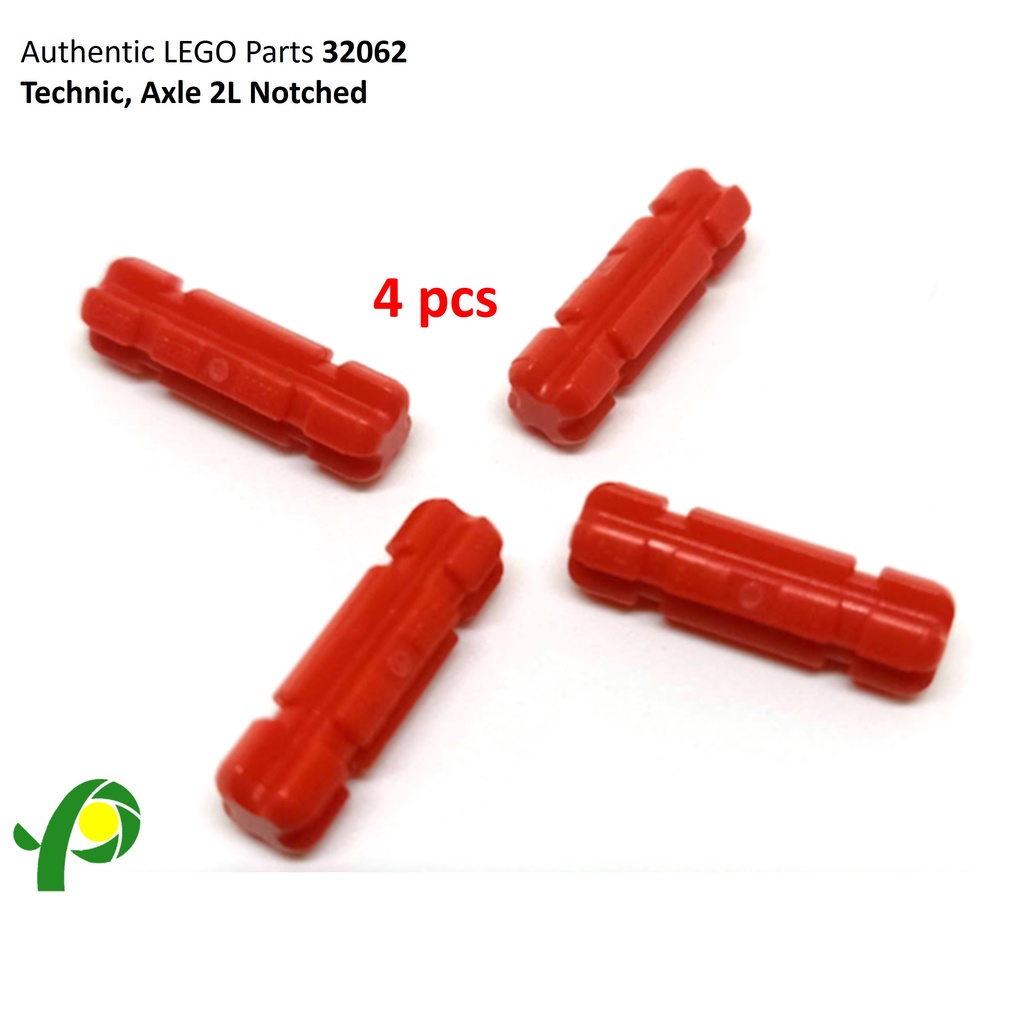 LEGO Parts 32062 Technic Axle 2 Notched (Red / Black) | Shopee Philippines