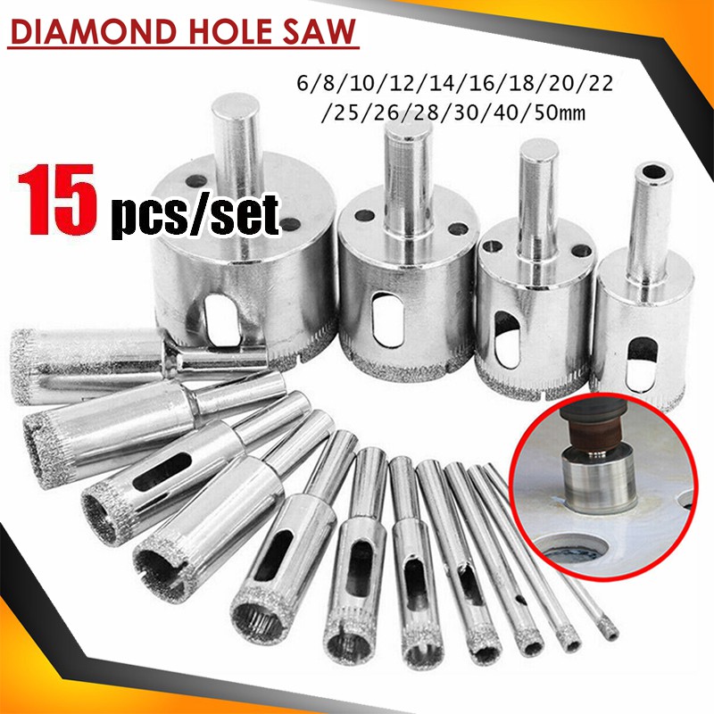 20/15/10 Pcs Diamond Hole Saw for Tiles Diamond Coated Glass Tile ...