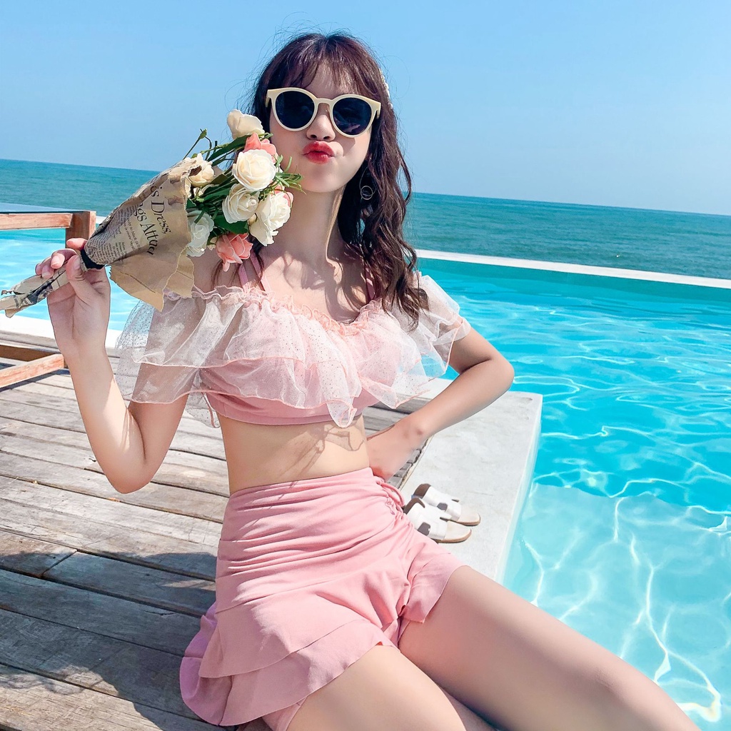 Two piece cheap swimsuit shopee