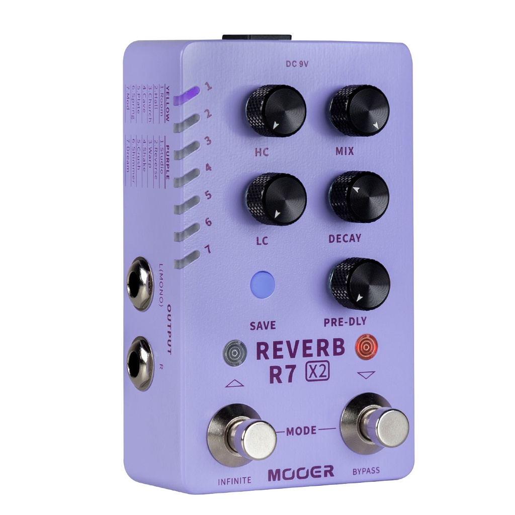 MOOER R7 X2 Stereo Multi Reverb Pedal From Classical To Modern Ambient