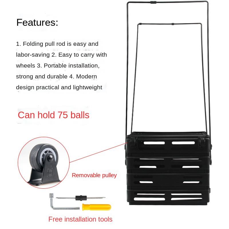 Tennis Ball Basket Picker with Wheels ，can Store 75 Balls Shopee