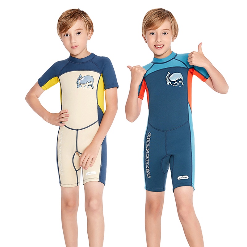 Children Shorty Surf Wetsuit For Boys Neoprene Diving Suit Kids Beach ...