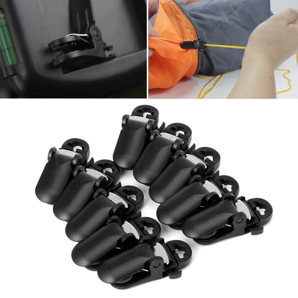 4 Pcs Plastic Tent Clamp Fasteners – Quick Release For 22-25mm Canopy/Awning Poles, ABS, Black-1105209