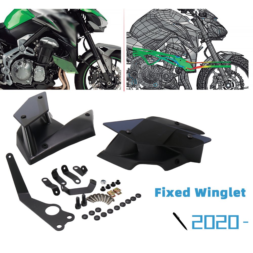 Moto New Motorcycle Side Downforce Naked Spoilers Winglet Fixed Wing Winglet Fairing