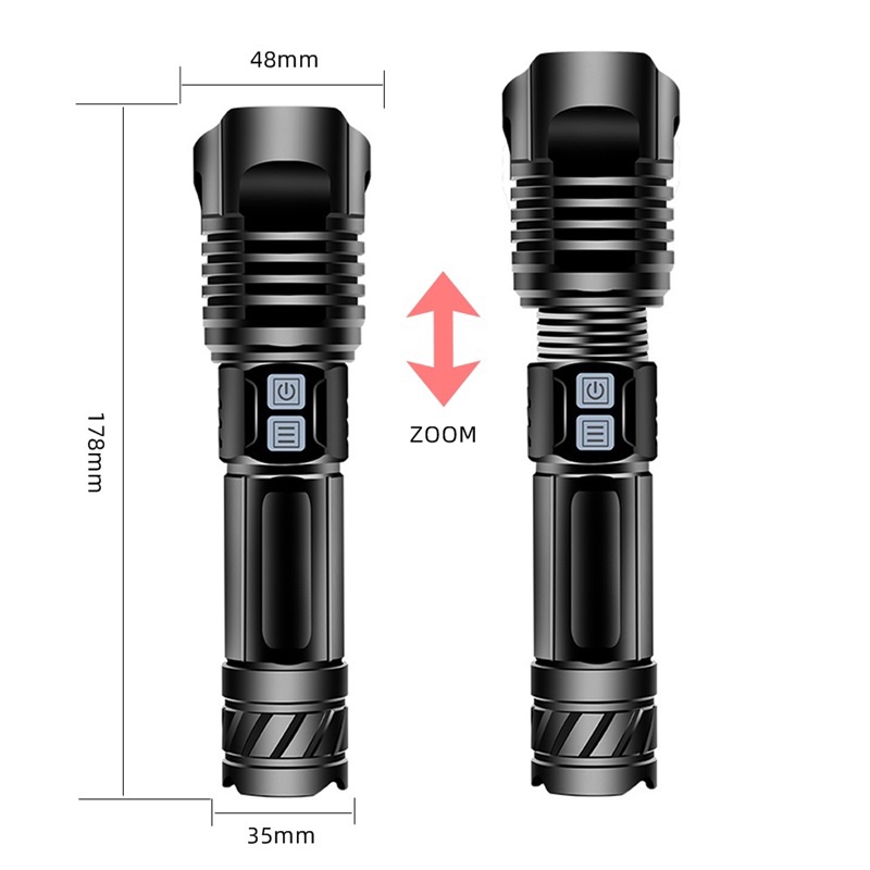 Alonefire X21 Xhp99 Led Flashlight Most Powerful Usb Retractable Zoom ...