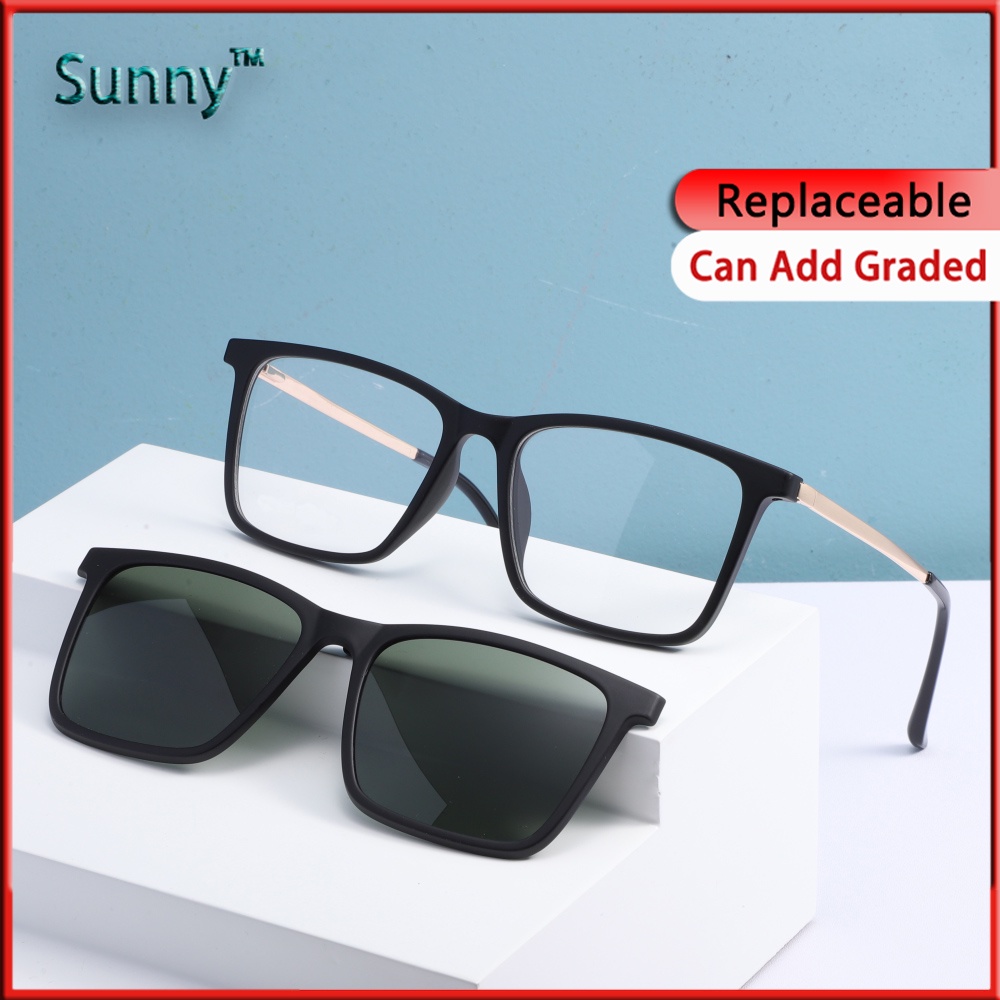 Fashion Eyewear Clip On Sunglasses For Women Men Index 1.56 With