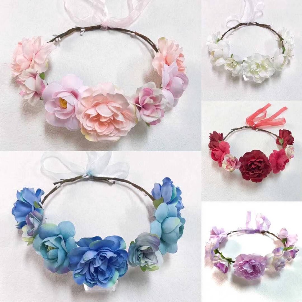 MISS LIN'S STUDIO Flower Crown Wedding Accessories Adjustable Bendable ...