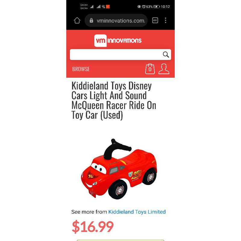 Kiddieland Toys Disney Cars Light And Sound McQueen Racer Ride On Toy Car Used Shopee Philippines