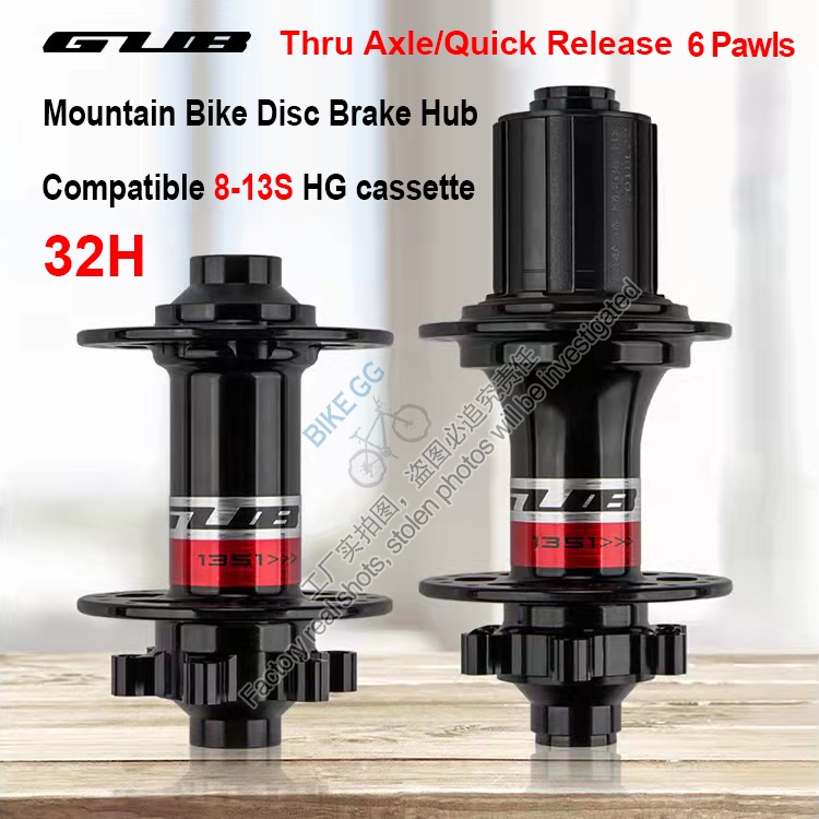 GUB-1351 Mountain Bike Disc Brake Hub 32 Holes Thru Axle/Quick