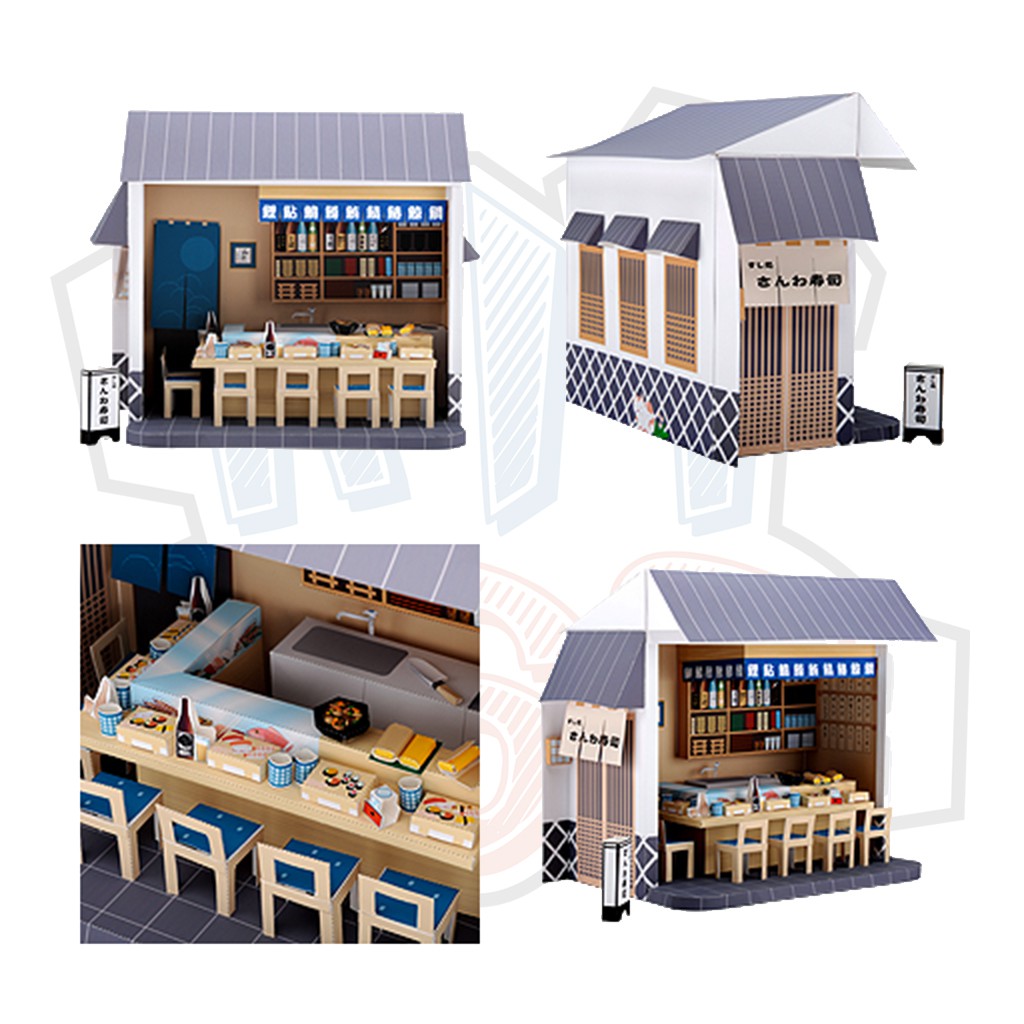 Japanese architectural paper model Beautiful house Sushi Bar ...