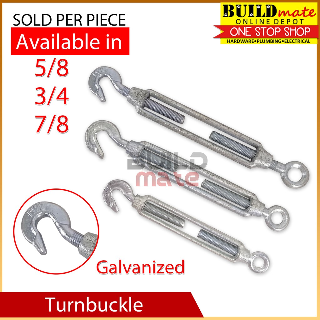 Galvanized Cable Wire Rope Hook Eye Turn Buckle •BUILDMATE• | Shopee ...