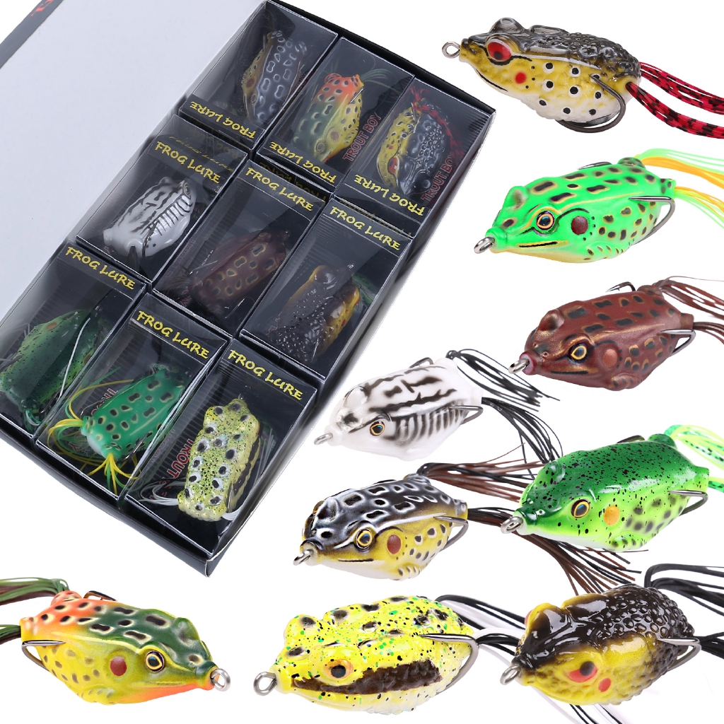 Cheap Frog Fishing Lure, Hollow Body Frog Topwater Soft Baits Lures for  Bass Pike Snakehead Dogfish Musky