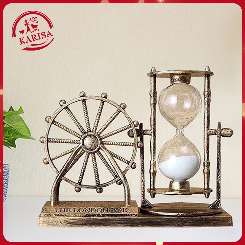 Vintage Hourglass Timer 360° Rotating Metal Sand Clock Timer for Gifts ...