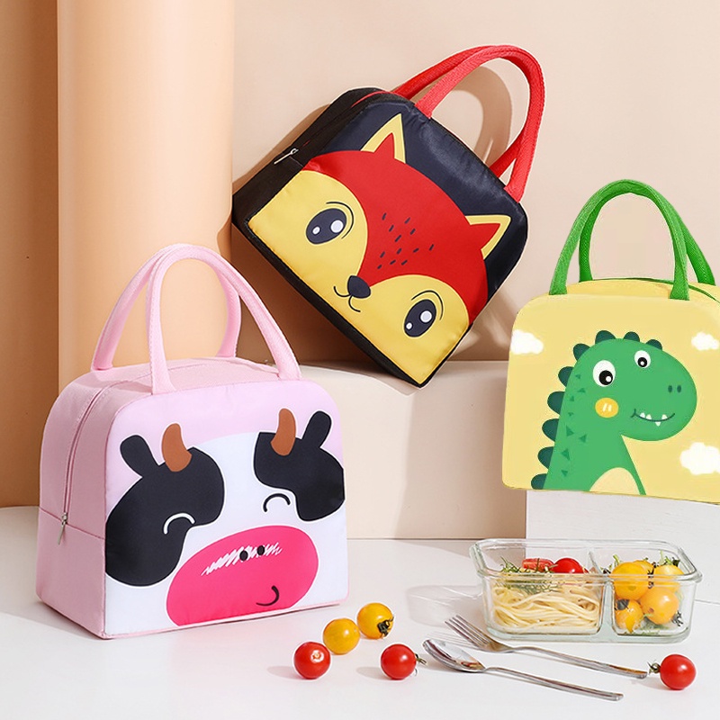 Cartoon cute children's lunch box insulation bag large capacity picnic ...