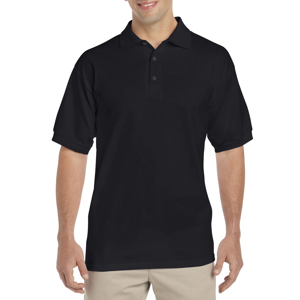 Gildan Premium Cotton Double Piqué Polo Shirt (Black) | Shopee Philippines