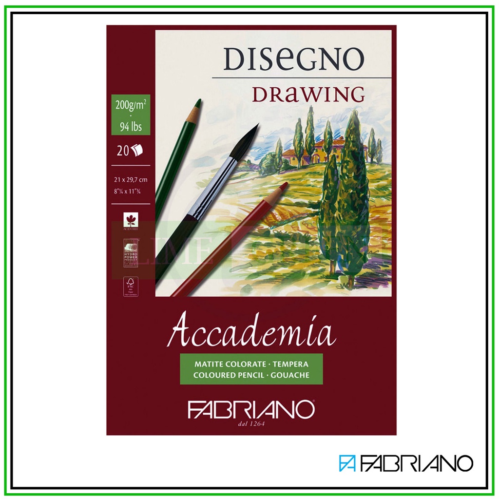 Fabriano Disegno Drawing A4 Specialized Color Pencil Paper 200gsm (20 ...