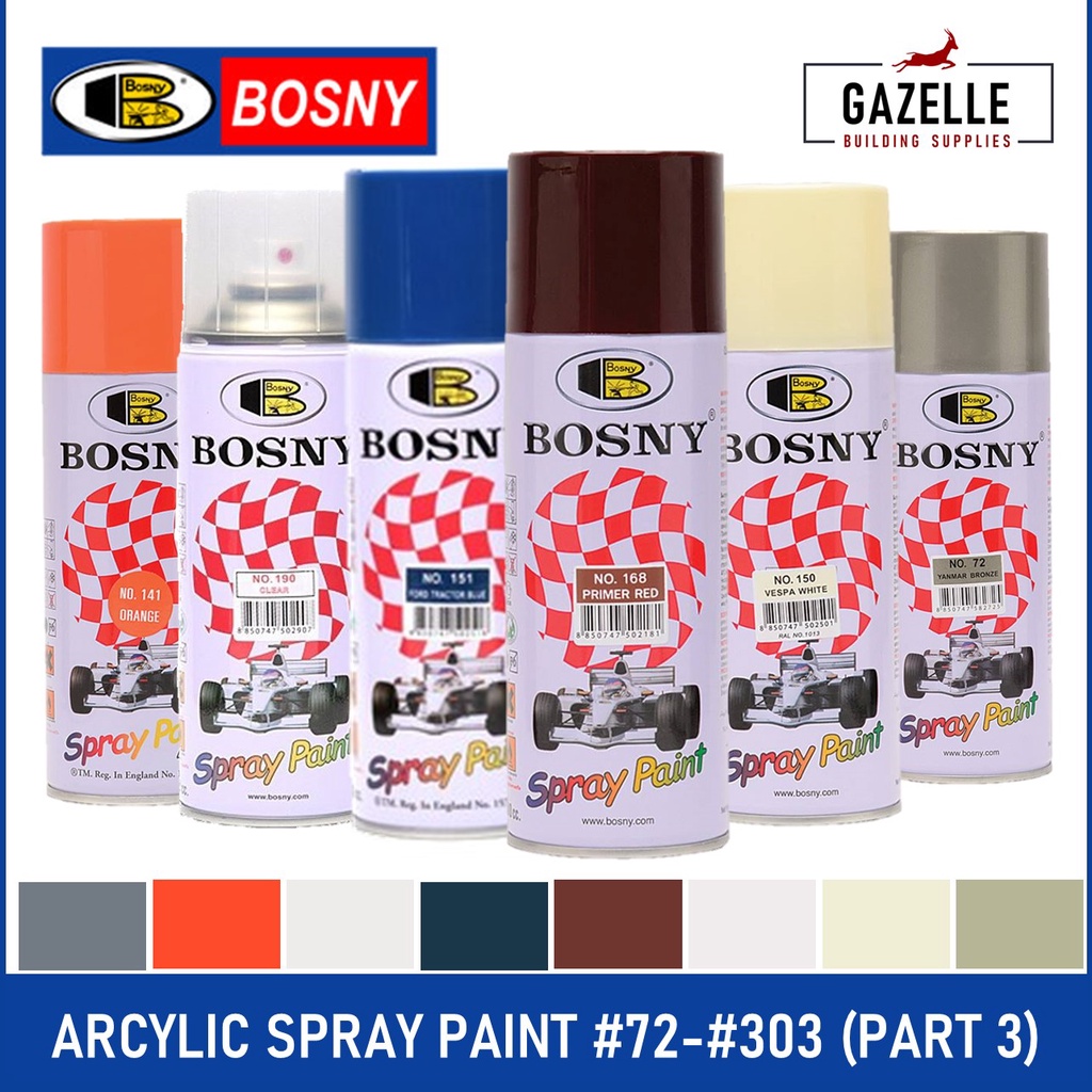 Bosny 100 Acrylic Spray Paint Solid Color No. 72303 Shopee