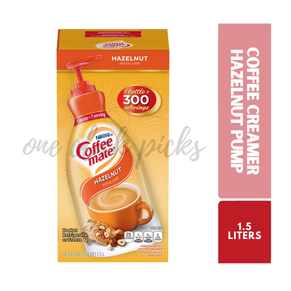 Nestle Coffeemate Coffee Creamer Hazelnut, 1.5L Liquid Pump Shopee