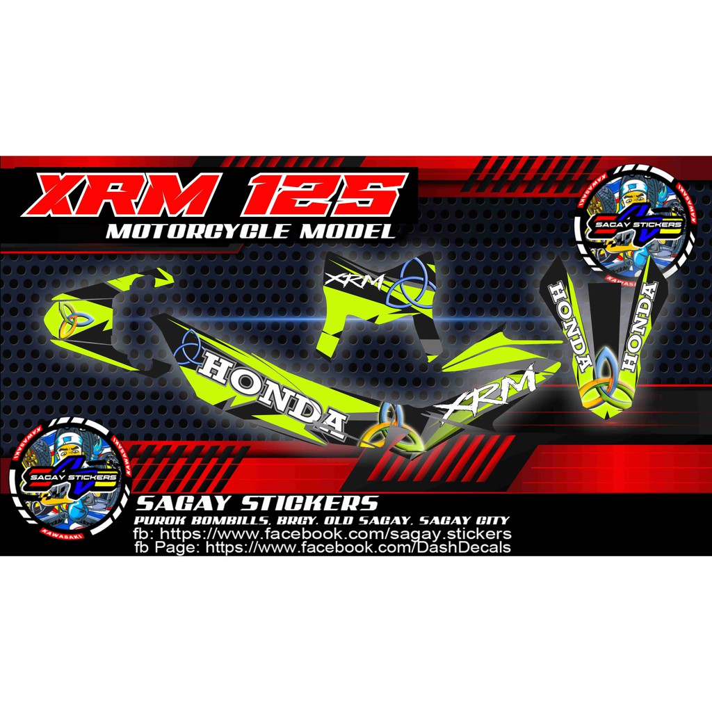 XRM 125 CARB Motorcycle Sticker Decals WITH FREE Assorted stickers ...