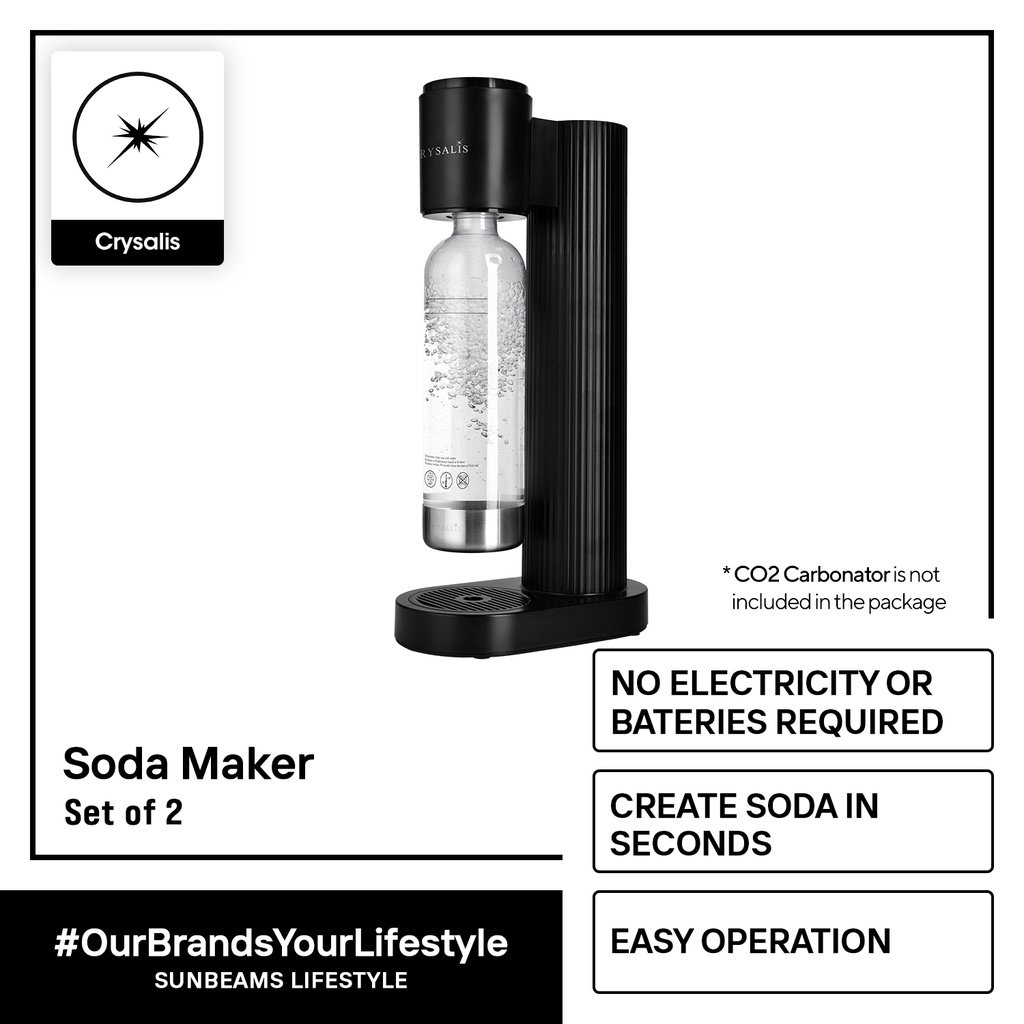 CRYSALIS Soda Maker Streaming Machine Set 1L 33.8oz. Sparkling