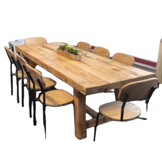2021 wholesale china reclaimed rustic wood natural dining table outdoor
