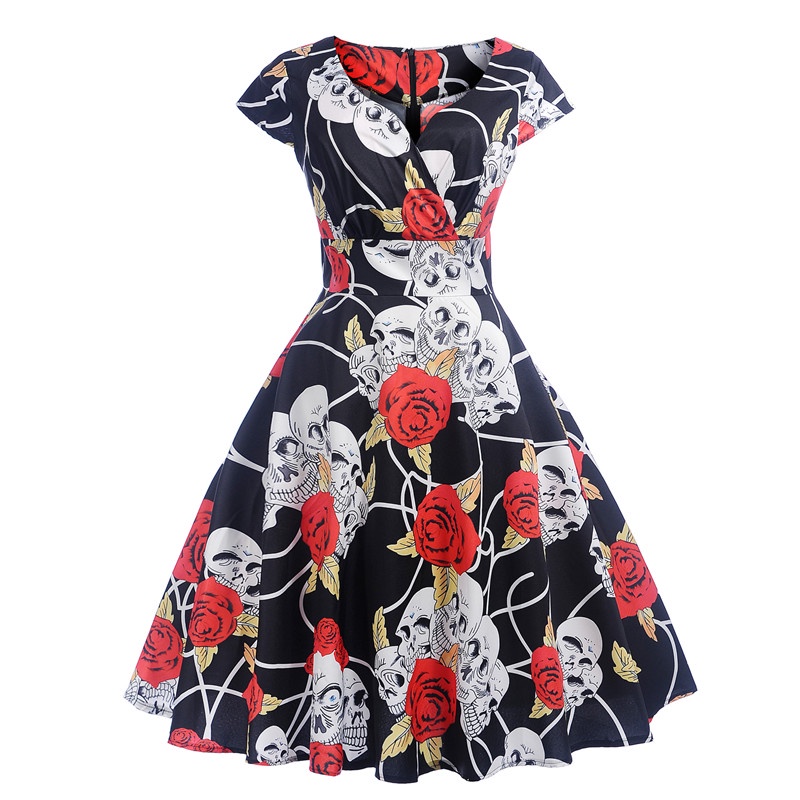 Vintage Skull Art Print Dress main image 0
