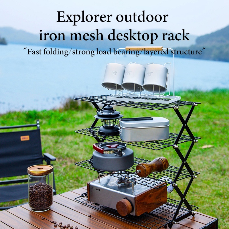 Outdoor Shelves Camping Multilayer Foldable Shelves Camping Picnic