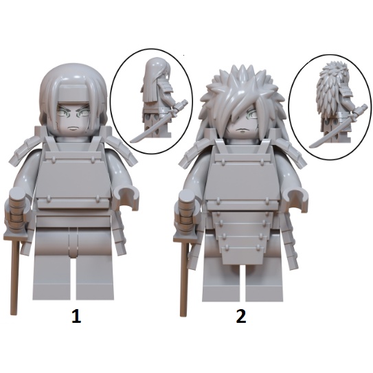 Naruto Senju Hashirama Madara Uchiha Samurai Armor Minifigure Brick ...