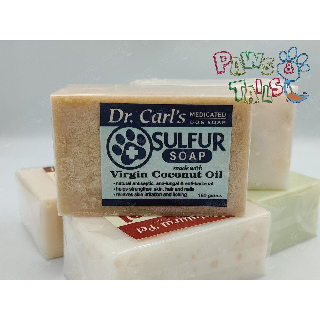 Dr. Carl Sulfur Dog Soap 150g made with virgin coconut oil pet