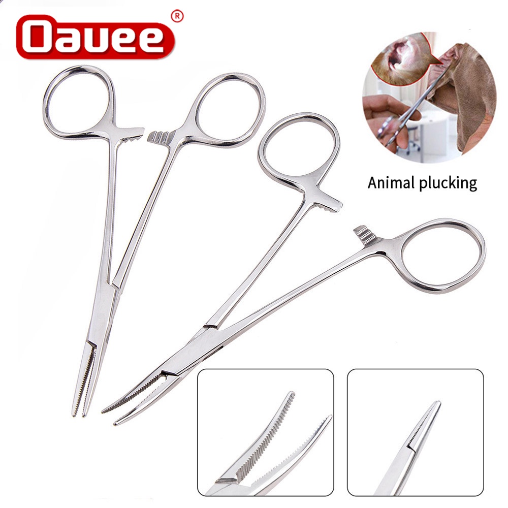 Hemostatic Forceps Stainless Steel Curved/Straight Tip Forcep Fishing