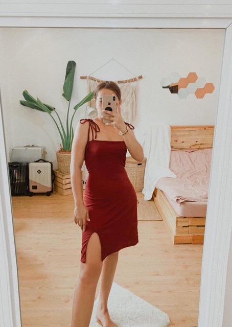 Awesome Self Tie Slit Dress 12035# | Shopee Philippines